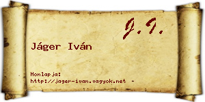 Jáger Iván névjegykártya