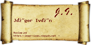 Jáger Iván névjegykártya